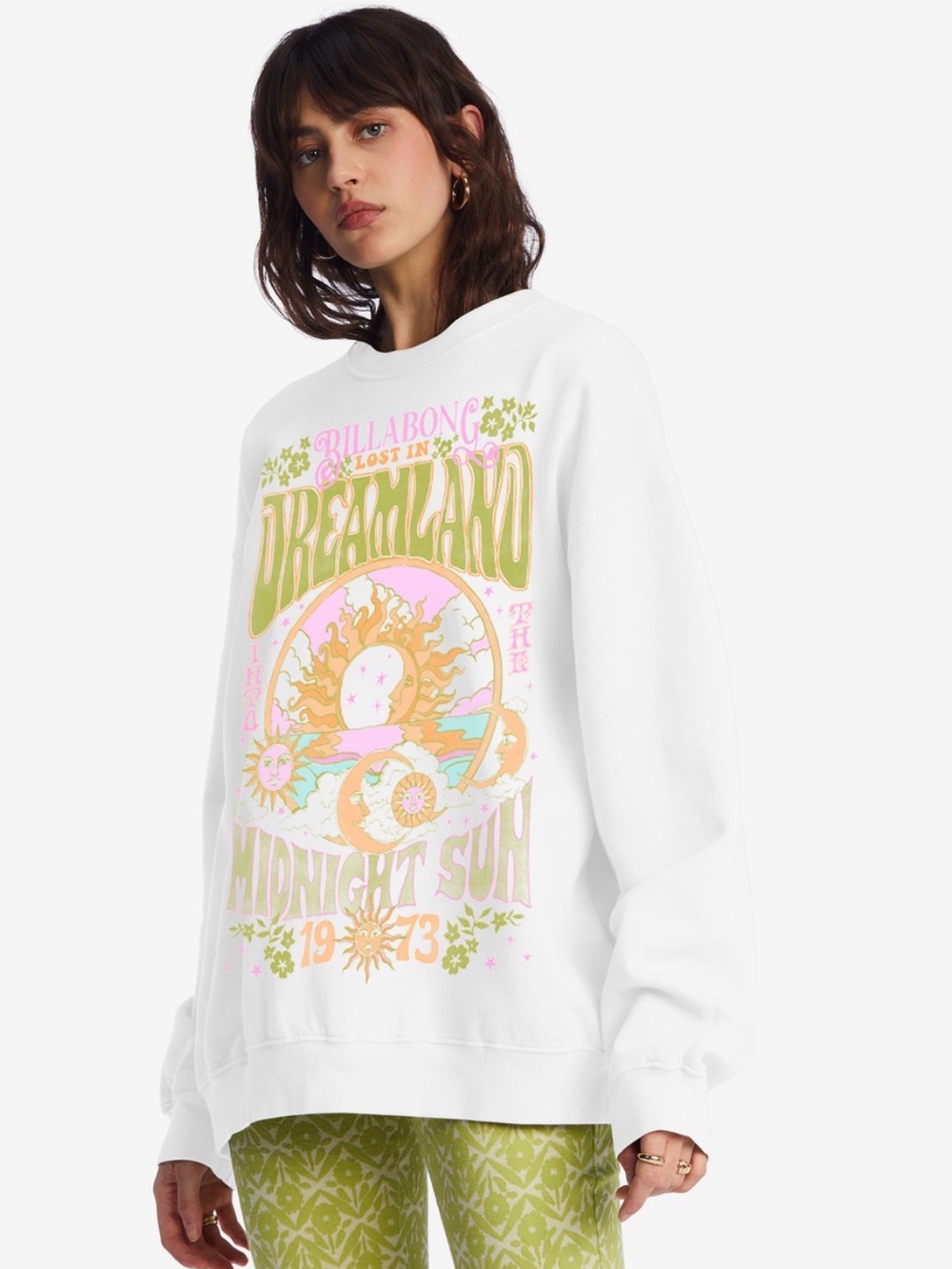 Billabong White 'Dreamland' Graphic Sweatshirt